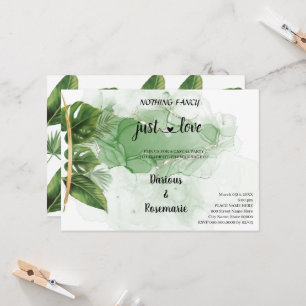 Convite Casamento Simples de Palma Tropical Apenas Amor