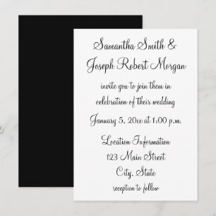 Convite Casamento Simples de Preto e Branco