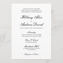 Convite Casamento Simples de Preto e Branco