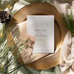 Convite Casamento Simples de Quadro Mínimo|Dourado<br><div class="desc">Este simples minimalista|convite formal de casamento de um quadro de ouro é perfeito para um casamento elegante. O clássico design apresenta um quadro de borda básico dourado e dourado clássico e tipografia branca com um aspecto mínimo moderno. QSD117</div>