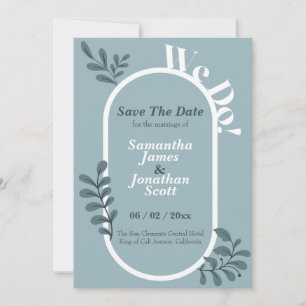 Convite Casamento Simples De Rococo Blue Salve A Data