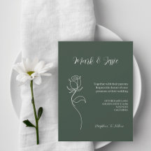 Casamento Simples de ROE Dusky Verde e Branco
