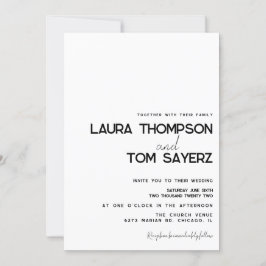 Convite Casamento Simples de Script de Mão do Tipo Moderno