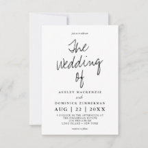 Casamento Simples de Script de Mão Moderna Minimal