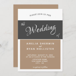 Convite Casamento Simples de Script Elegante Moderno