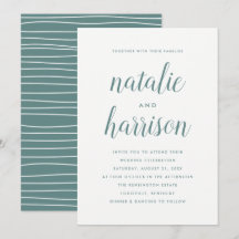 Casamento Simples De Script Teal Moderno