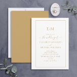 Convite Casamento Simples Dourado de Monograma Formal Eleg<br><div class="desc">Bem-vindo ao dia mais importante da sua vida! Seu dia de casamento! Você sonhava com esse dia desde que era uma garotinha e agora está finalmente aqui. O Simples Convite Formal de Monograma Dourado Elegante é a forma perfeita de começar sua jornada ao casamento. Esta tendência e este convite formal...</div>