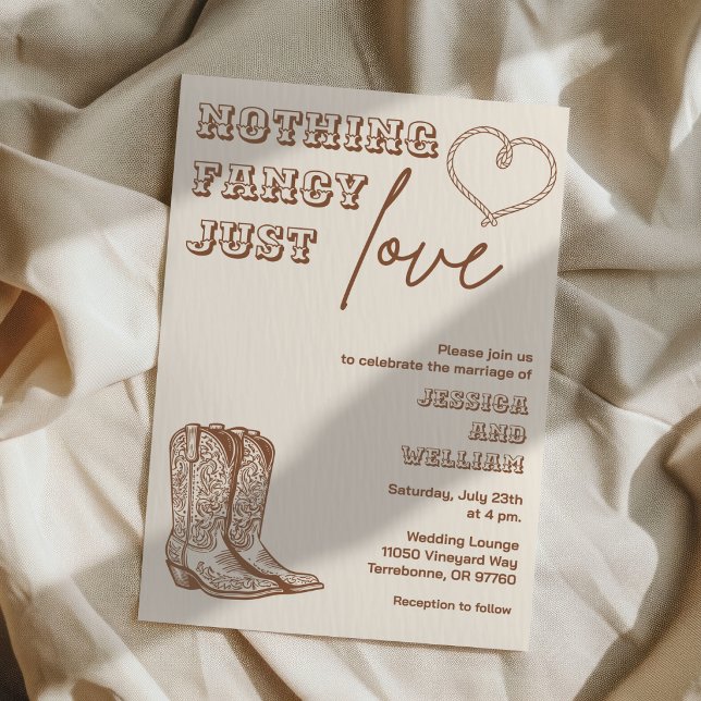 Convite Casamento Simples e Apaixonado ao Estilo Western D (Criador carregado)