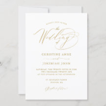 Casamento Simples e Dourado de Script Moderno Bran