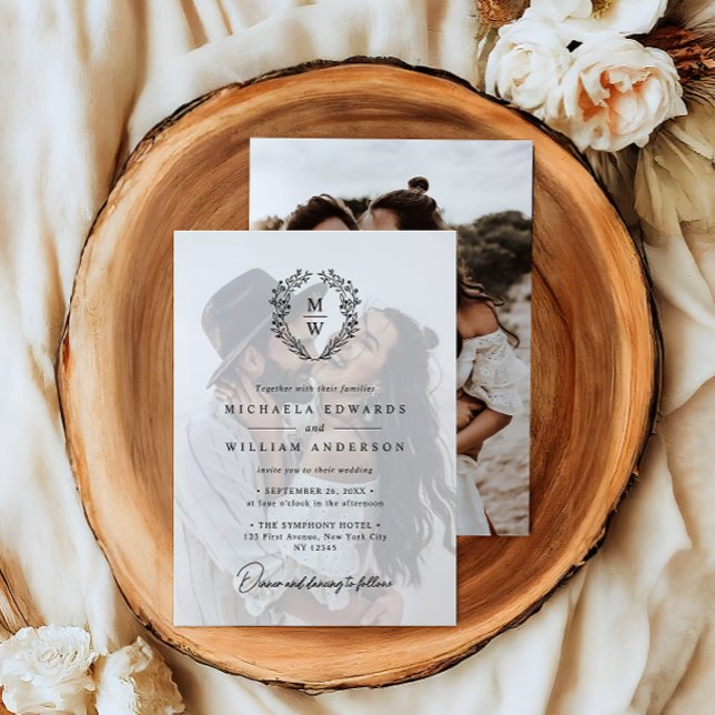 Convite Casamento Simples e Elegante com Sobreposição de T (Criador carregado)