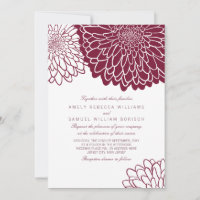 Casamento Simples e Elegante Crisântemo Borgonha