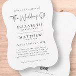 Convite Casamento Simples e Elegante De Chic Moderno<br><div class="desc">Composto por escrita cursiva e tipografia serifônica. Tudo contra um pano de fundo de branco puro. Estes elementos são modernos,  simples e quicos. Este foi projetado pelo White Paper Birch Co. exclusivo para Zazzle. Disponível aqui: http://www.zazzle.com/store/whitepaperbirch</div>