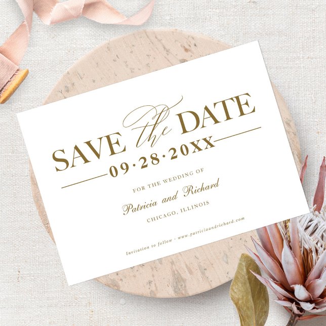 Convite Casamento Simples e Elegante Salvar a Data Não Fot (Criador carregado)