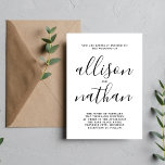 Convite Casamento Simples e Minimalista do Script True Sim<br><div class="desc">Este simples e maravilhoso convite de casamento é perfeito para o minimalista de todos nós! Por favor,  entre em contato comigo se você quiser ajuda para personalizar a parte de texto deste convite para casamento.</div>