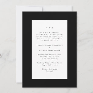 Convite Casamento Simples e Moderno Branco sobre Branco