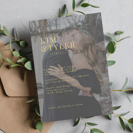 Convite Casamento simples e moderno com sobreposição de fo