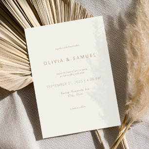 Convite Casamento Simples E Simples De Ivory Tan