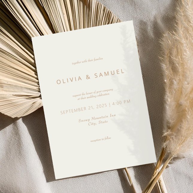 Convite Casamento Simples E Simples De Ivory Tan (Criador carregado)