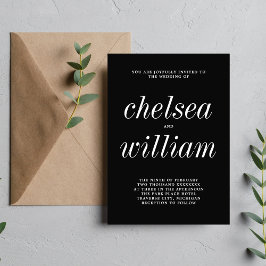 Convite Casamento Simples e Simples Negro Simplicidade 2 V