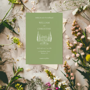 Convite Casamento Simples Elegante Clássico de Luxo
