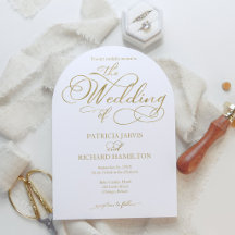 Casamento Simples Elegante Dourado Falso Folha Scr