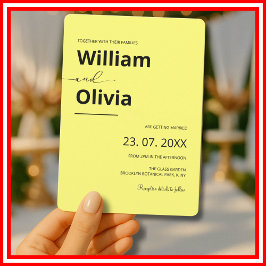 Convite Casamento Simples Elegante E Minimalista Amarelo