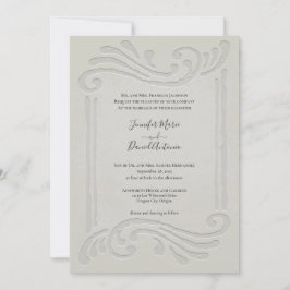 Convite Casamento Simples Elegante Embossed Alabastro