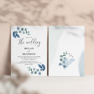 Convite Casamento Simples Elegante Eucalipto Pó