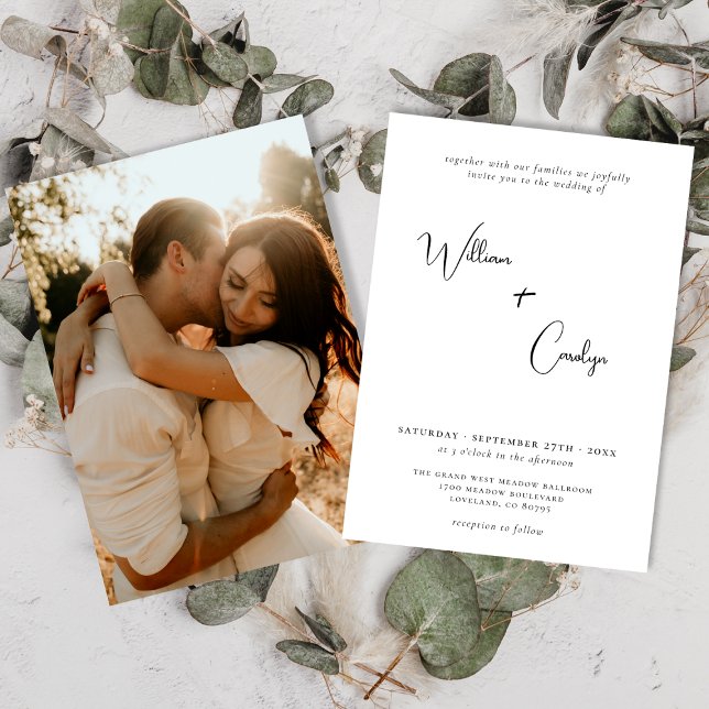 Convite Casamento Simples Elegante Minimalista (Criador carregado)