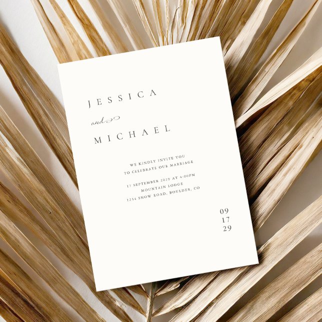 Convite Casamento Simples Elegante Minimalista (Criador carregado)