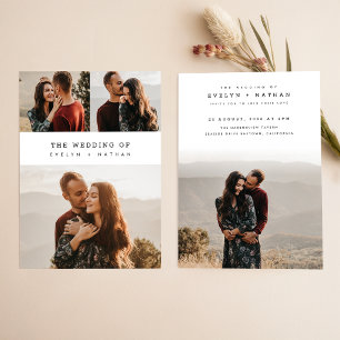 Convite Casamento Simples Elegante Orçamento Colagem de Fo