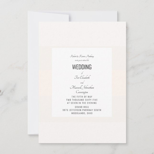 Convite Casamento Simples em Pastel (Frente)
