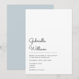 Convite Casamento Simples em Preto e Branco com Letra