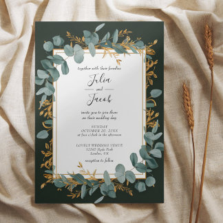 Convite Casamento Simples Eucalyptus Greenery