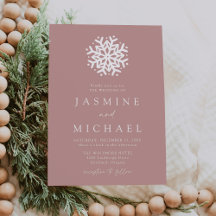Casamento Simples Floco de Neve Rosa Poeira