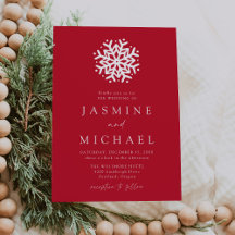 Casamento Simples Floco de Neve Vermelho