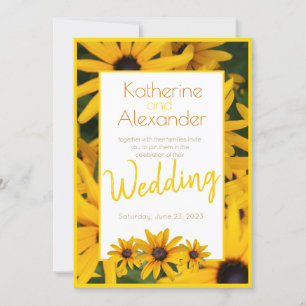Convite Casamento Simples Flor Amarelo