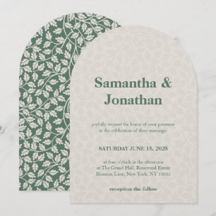 Convite Casamento Simples Floral Esmeralda Verde