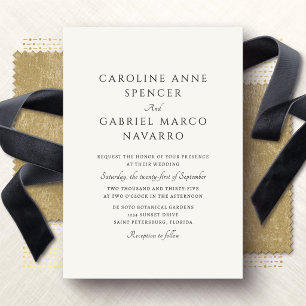Convite Casamento Simples Formal Tradicional