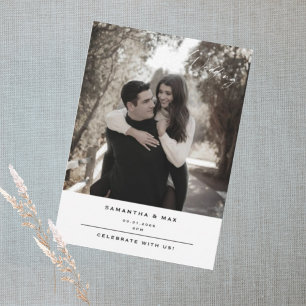 Convite Casamento Simples Foto Moderno Contemporâneo