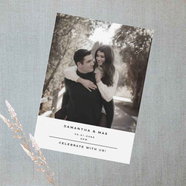 Convite Casamento Simples Foto Moderno Contemporâneo (Criador carregado)