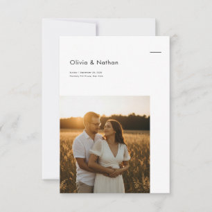 Convite Casamento Simples Minimalista em Preto e Branco co