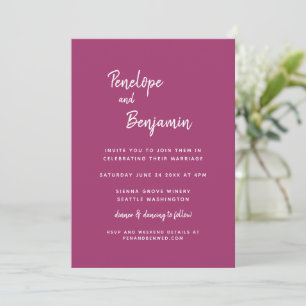 Convite Casamento Simples Minimalista Moderno Orquídea Mag