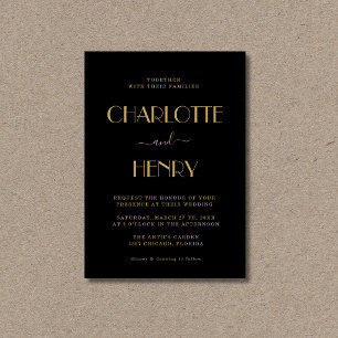 Convite Casamento Simples Minimalista Moderno Ouro Preto