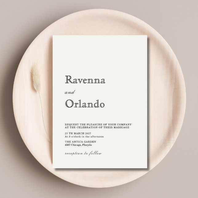 Convite Casamento Simples Minimalista Pérola (Criador carregado)