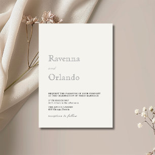 Convite Casamento Simples Minimalista Pérola