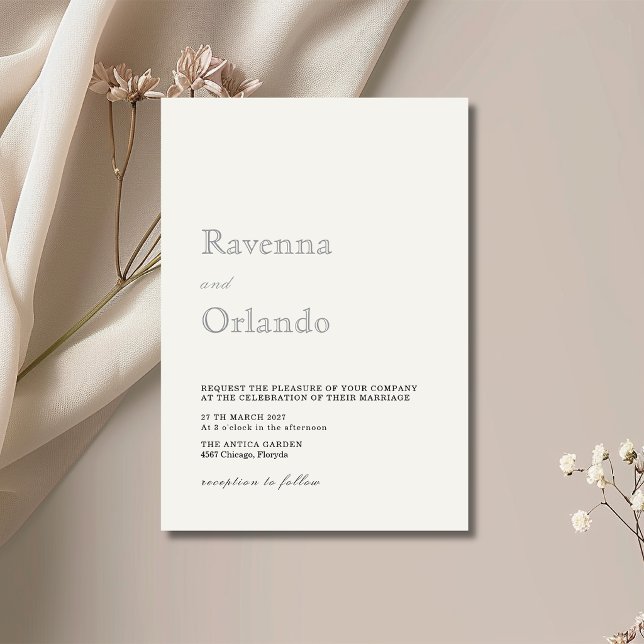 Convite Casamento Simples Minimalista Pérola (Criador carregado)