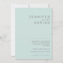 Casamento Simples Mínimo Legal Mint Moderno Elegan