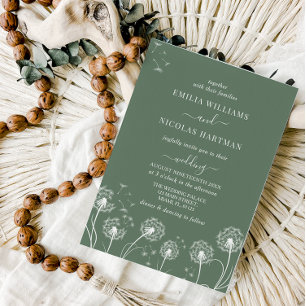 Convite Casamento Simples Moderno com Flores Silvestres Ve