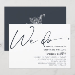 Convite Casamento Simples Moderno com Letra Minimalista